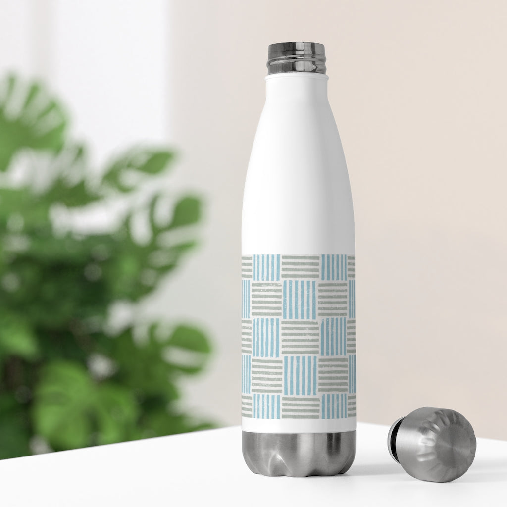 Block Plaid 20oz Insulated Bottle in Aqua