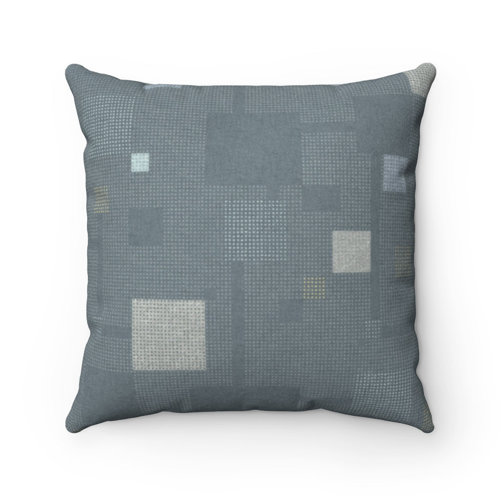 Block Party Square Throw Pillow in Aqua