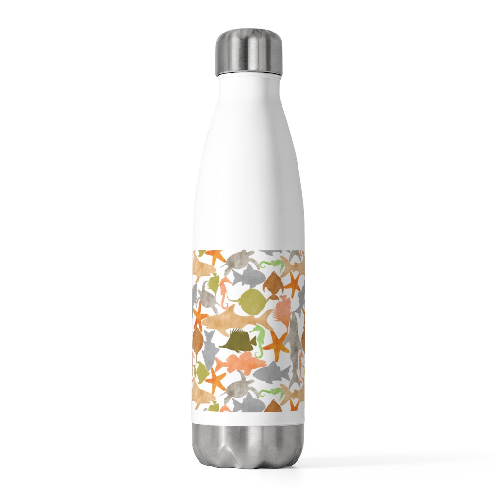 Watercolor Sea Life 20oz Insulated Bottle in Orange