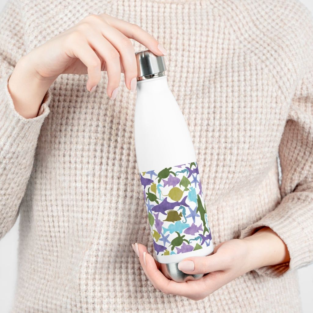 Watercolor Sea Life 20oz Insulated Bottle in Purple