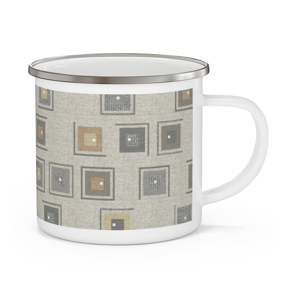 Key Code Enamel Mug in Taupe