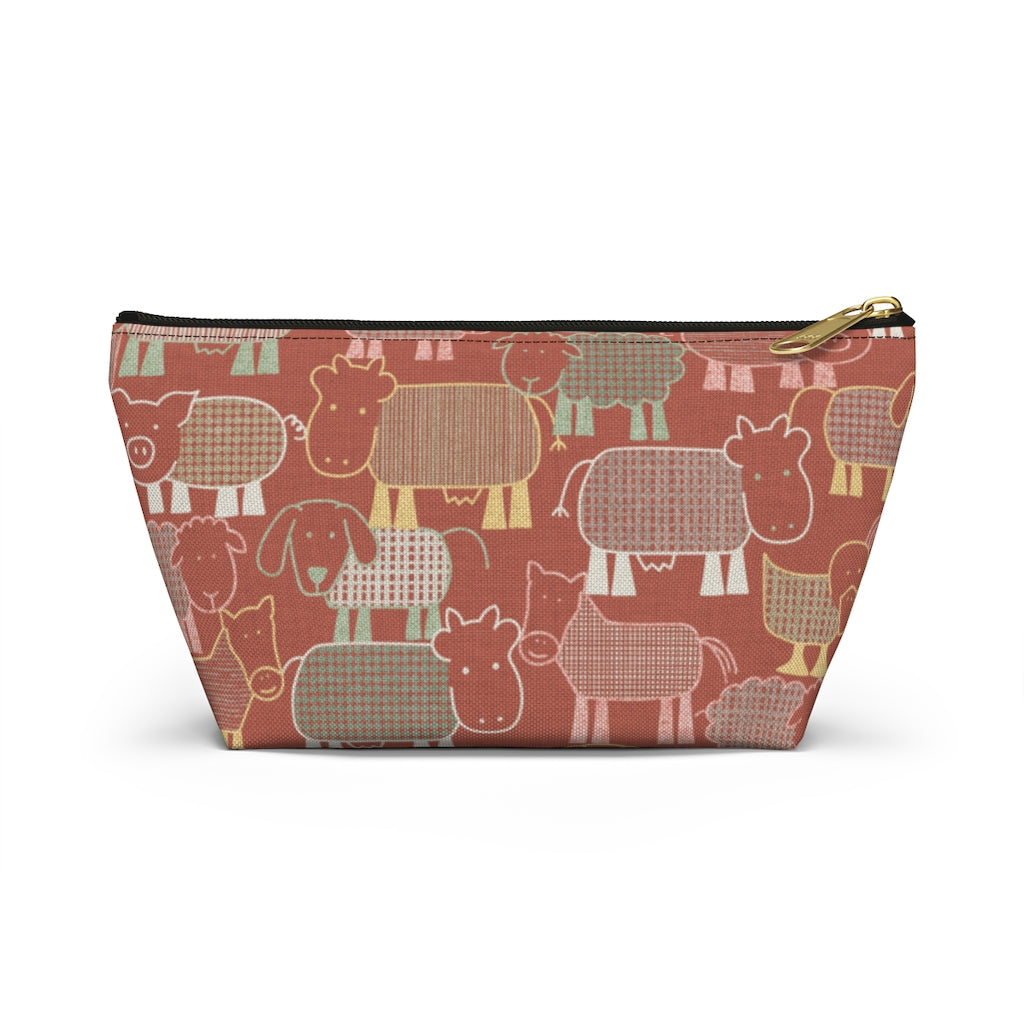 Animal Farm Accessory Pouch w T-bottom in Pink