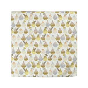 Watercolor Pears Microfiber Duvet Cover in Gold