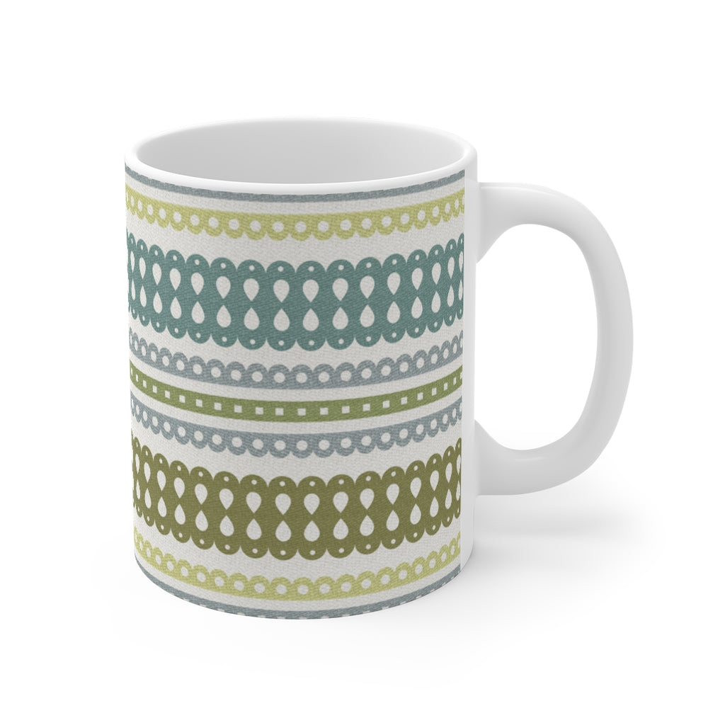 Ribbon Candy Mug in Aqua