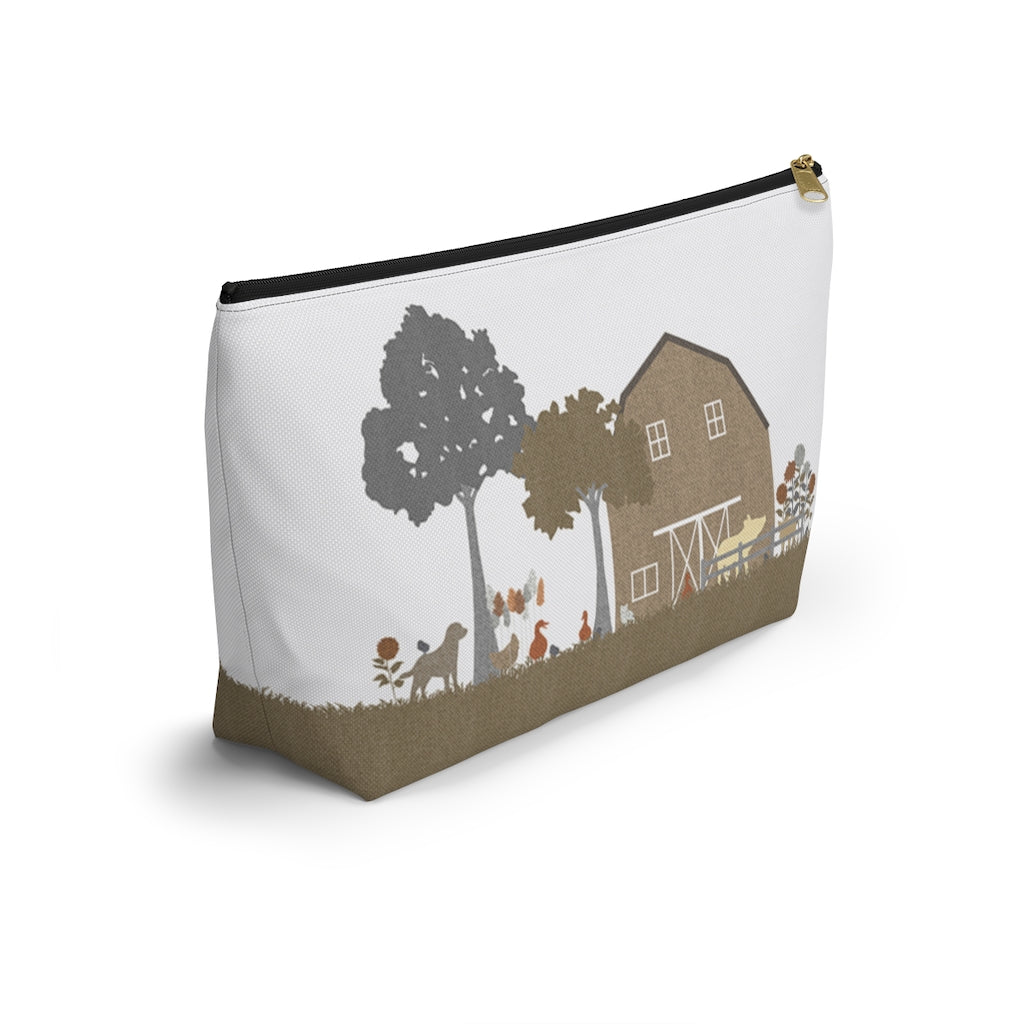 Barnyard Fun Accessory Pouch w T-bottom in Brown