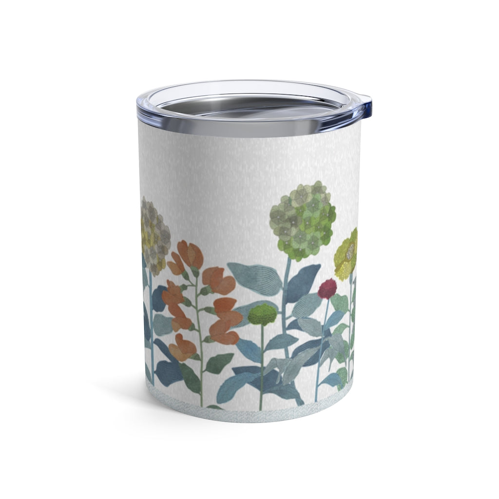 Illustrated Flowers Tumbler in Aqua