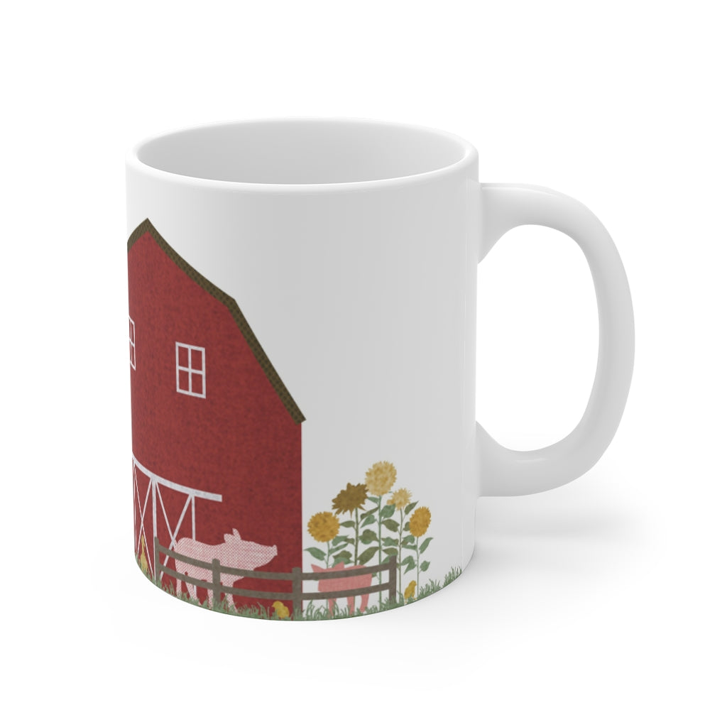 Barnyard Fun Mug in Red