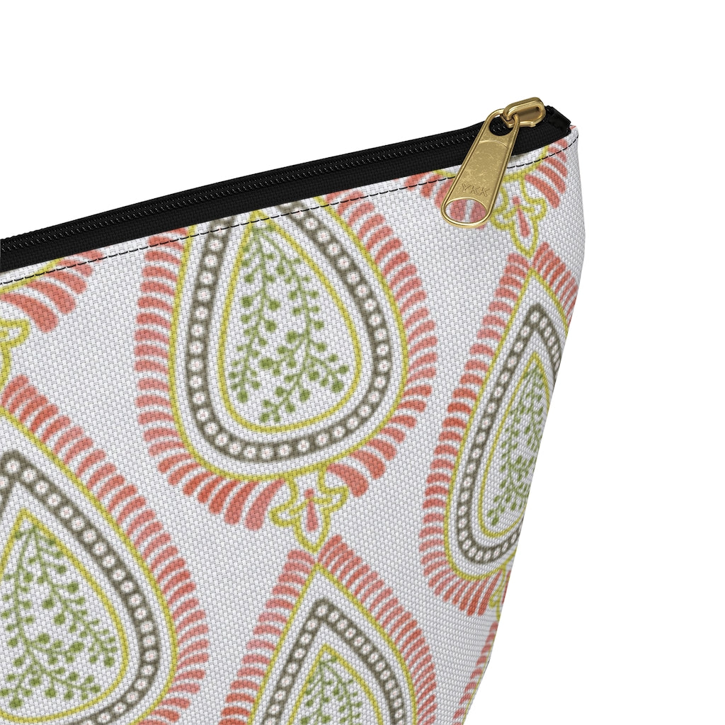 Teardrop Accessory Pouch w T-bottom in Coral