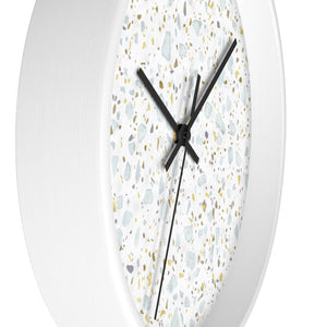 Glass Terrazzo Wall Clock in Aqua