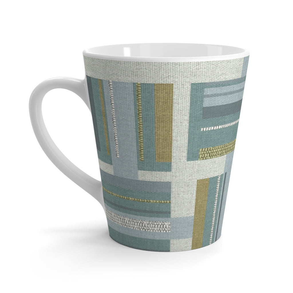Bird Code Latte Mug in Aqua