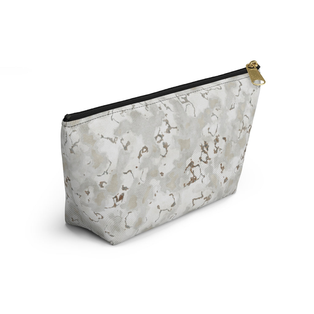 Carrara Marble Accessory Pouch w T-bottom in Brown