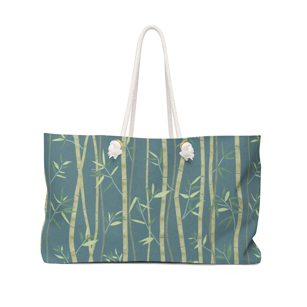 Bamboo Weekender Bag in Aqua