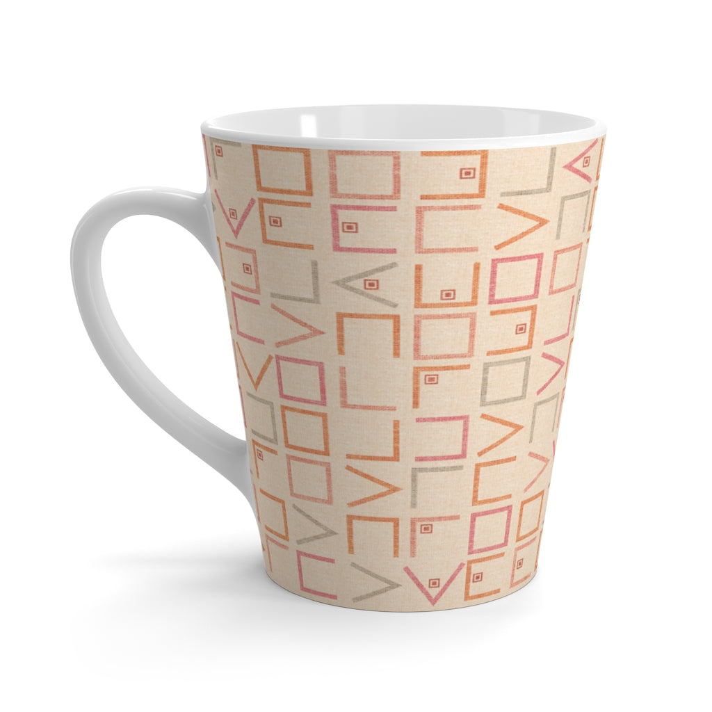 Encode Code Latte Mug in Coral