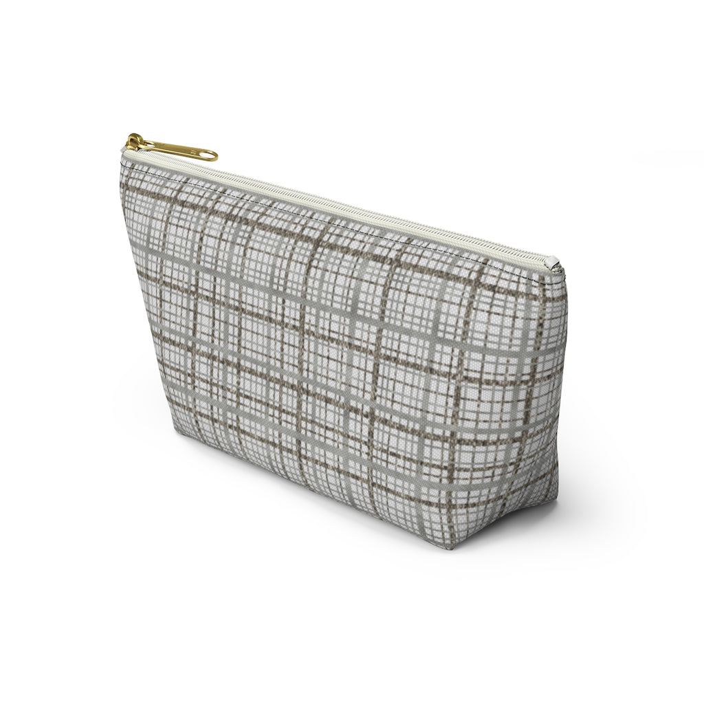 Rogers Tartan Accessory Pouch w T-bottom in Gray