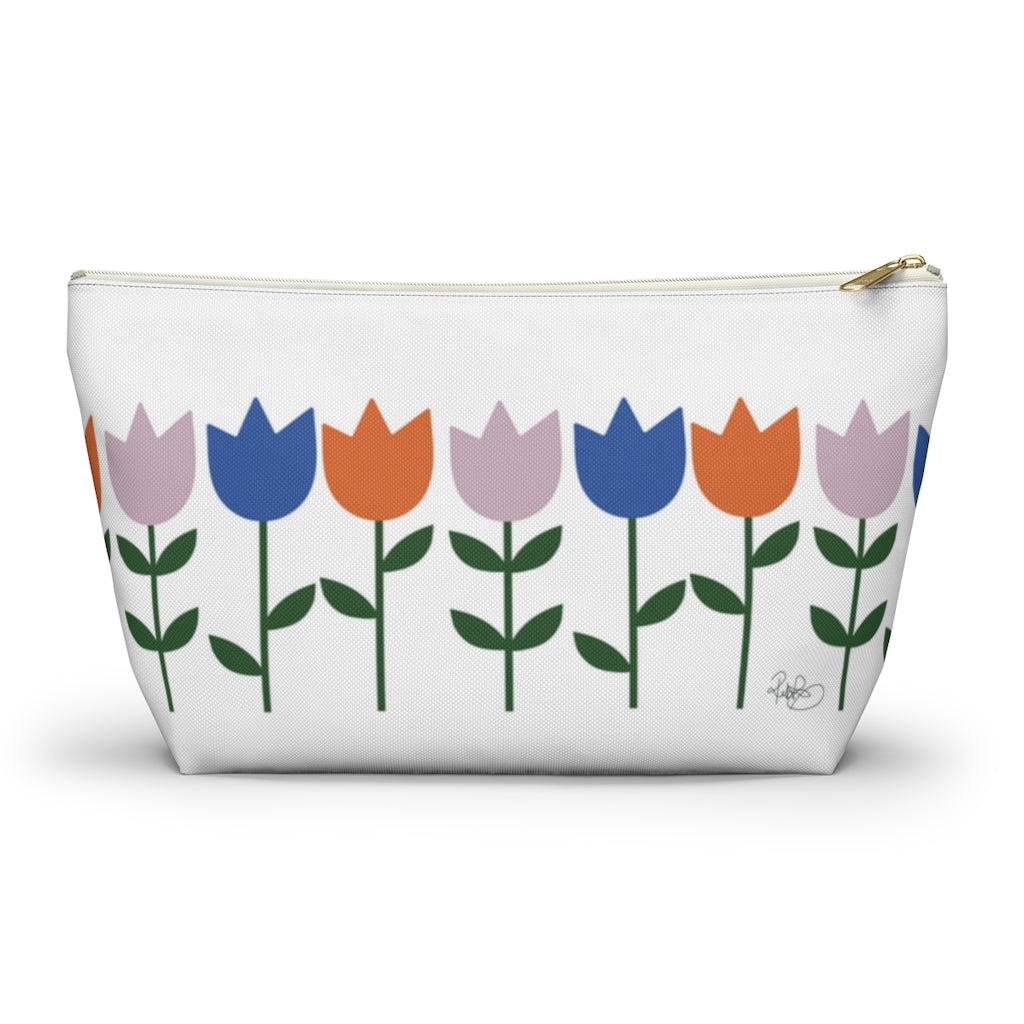 Tulips Pouch Accessory Pouch w T-bottom