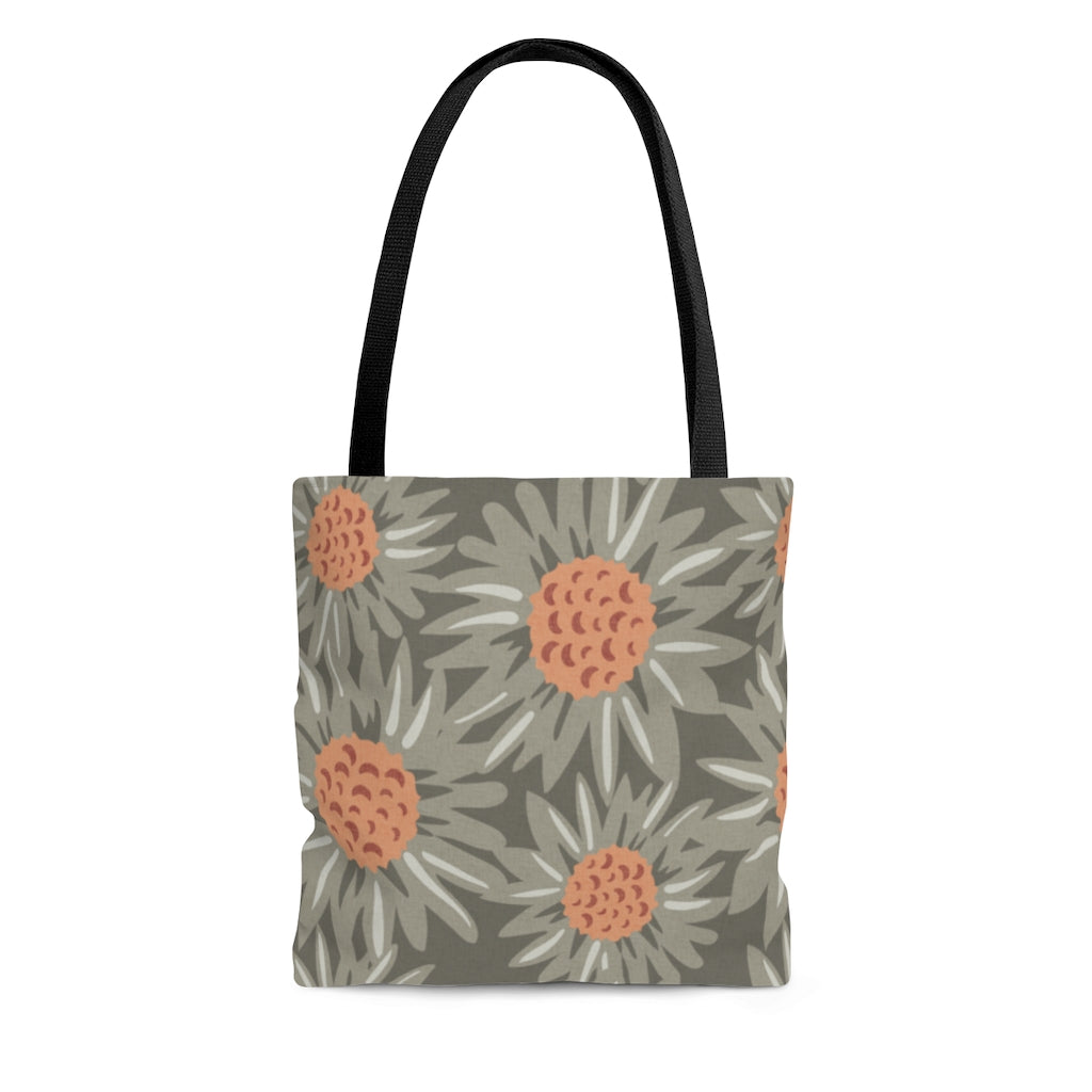 Floral Sunflower Tote Bag in Taupe