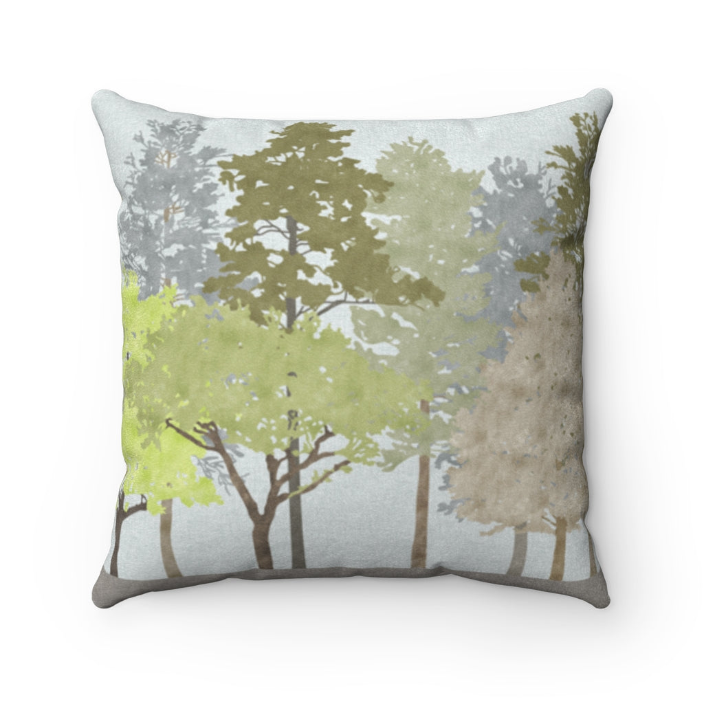 Walk in the Woods Square Throw Pillow in Brown