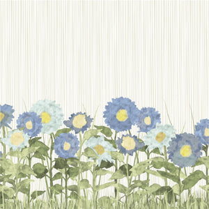 Sunflower Field Microfiber Duvet Cover in Blue