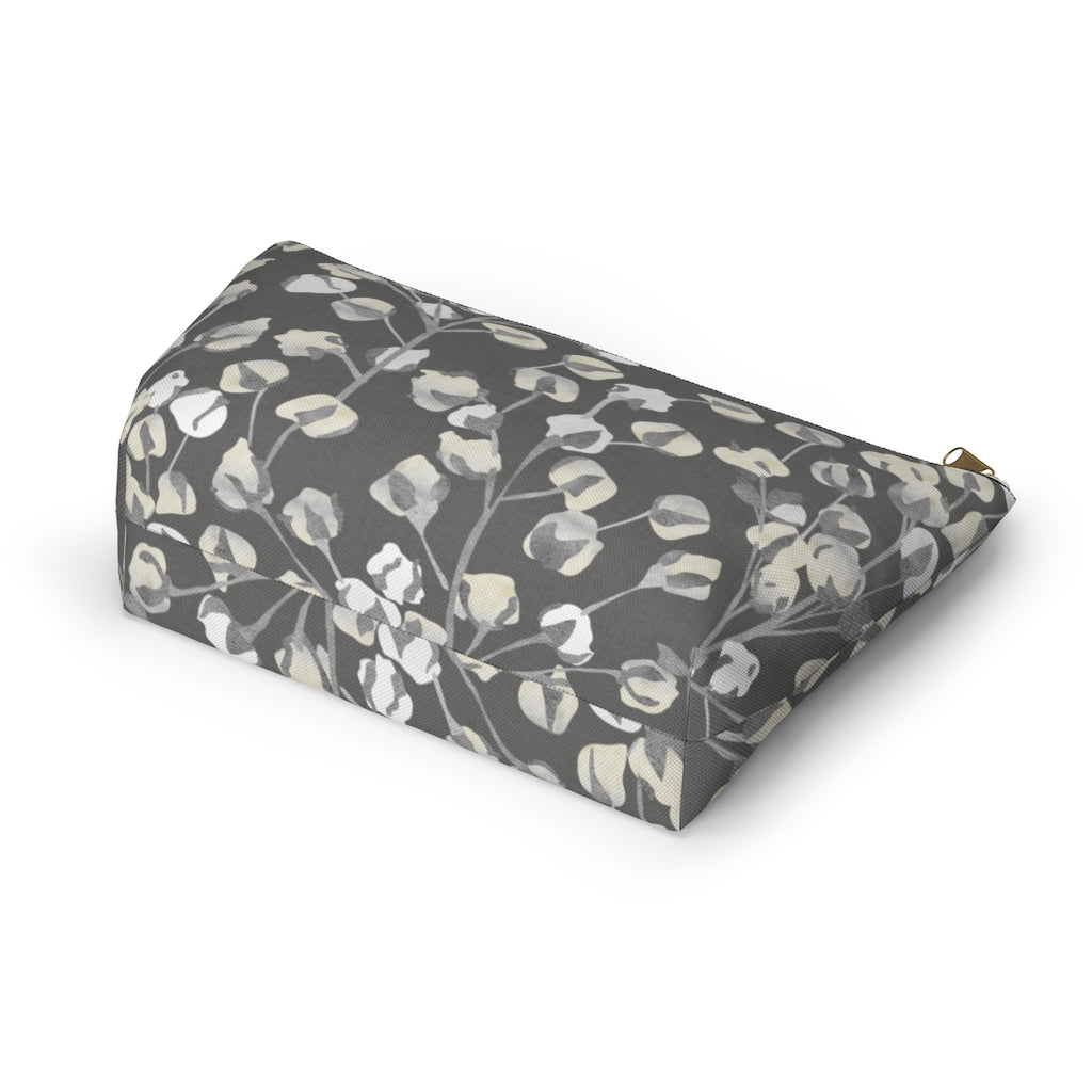Cotton Branch Accessory Pouch w T-bottom in Gray