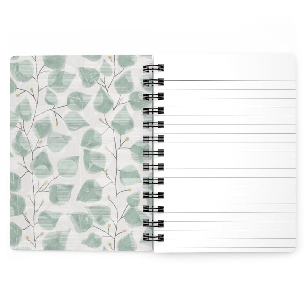 Budding Vine Spiral Bound Journal in Aqua
