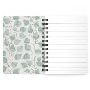 Budding Vine Spiral Bound Journal in Aqua