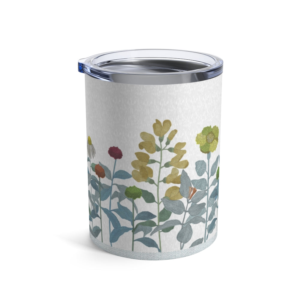 Illustrated Flowers Tumbler in Aqua