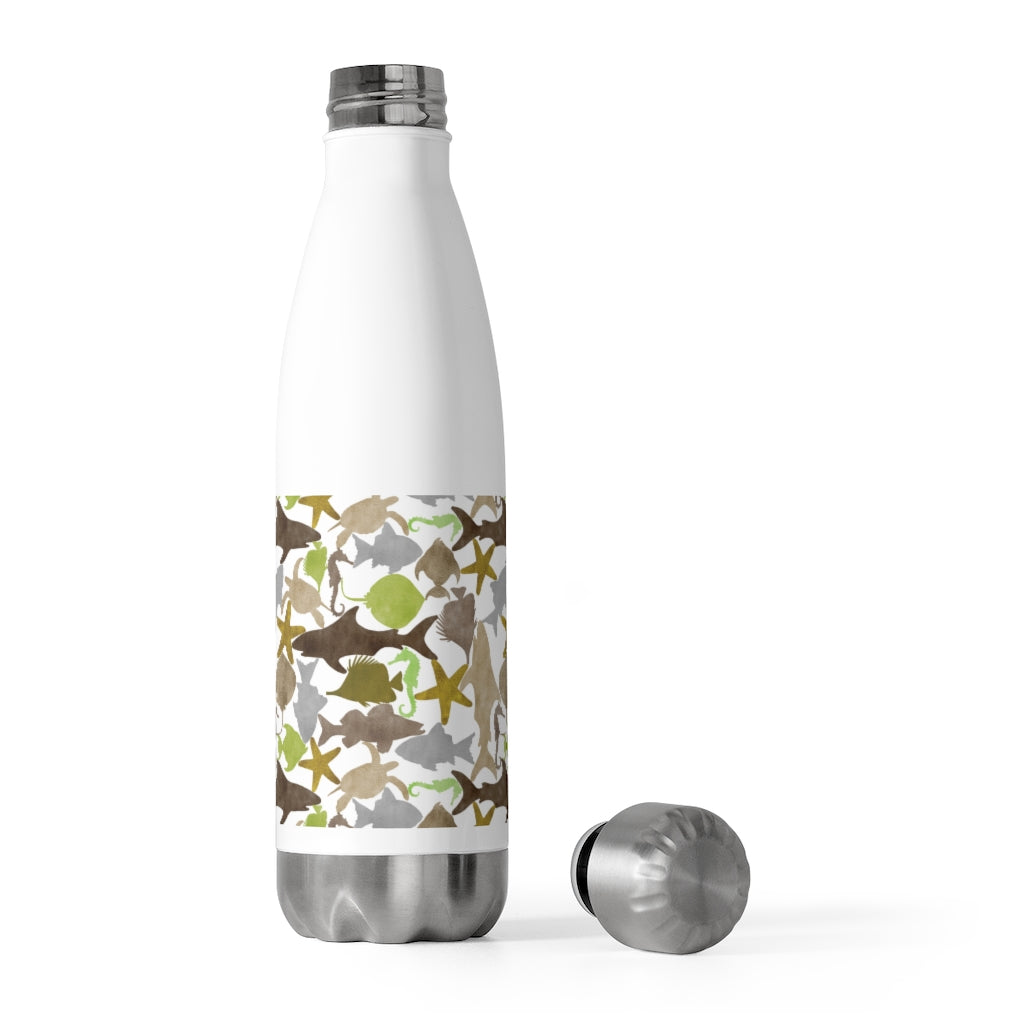 Watercolor Sea Life 20oz Insulated Bottle in Brown