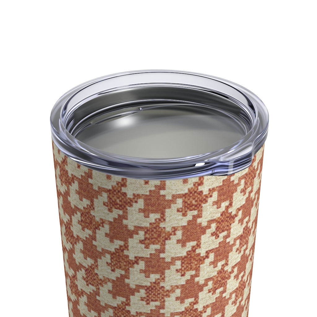 Textured Houndstooth Tumbler in Orange