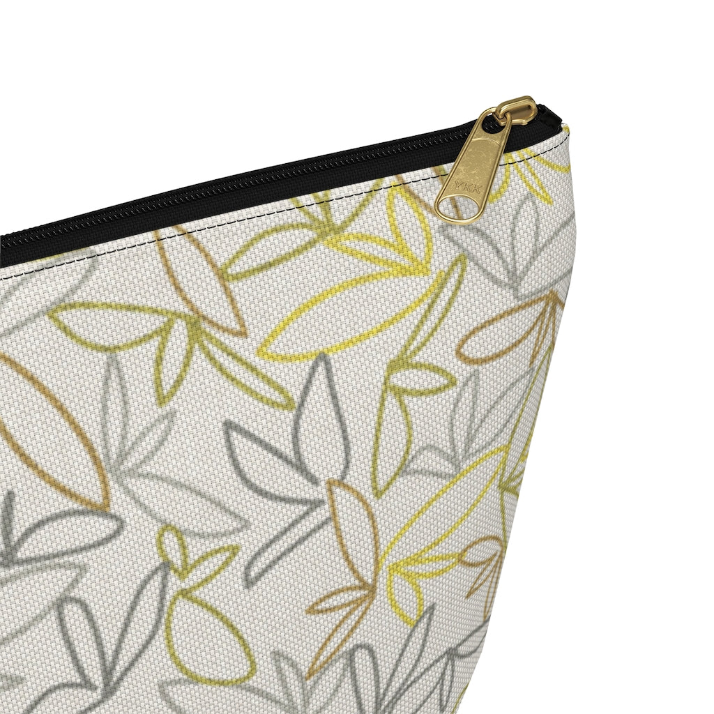Sketch Leaf Accessory Pouch w T-bottom in Yellow