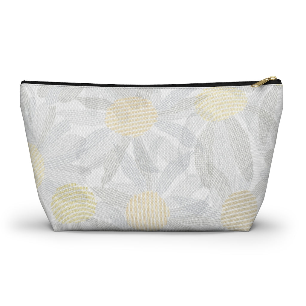 Daisy Chain Code Accessory Pouch w T-bottom in Gray