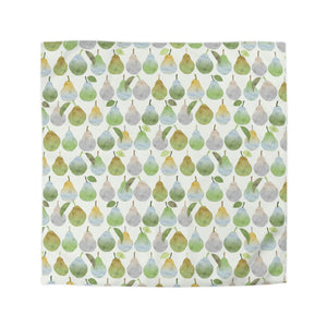 Watercolor Pears Microfiber Duvet Cover in Green
