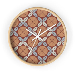 Leaf Ensconced Circle Wall Clock in Orange