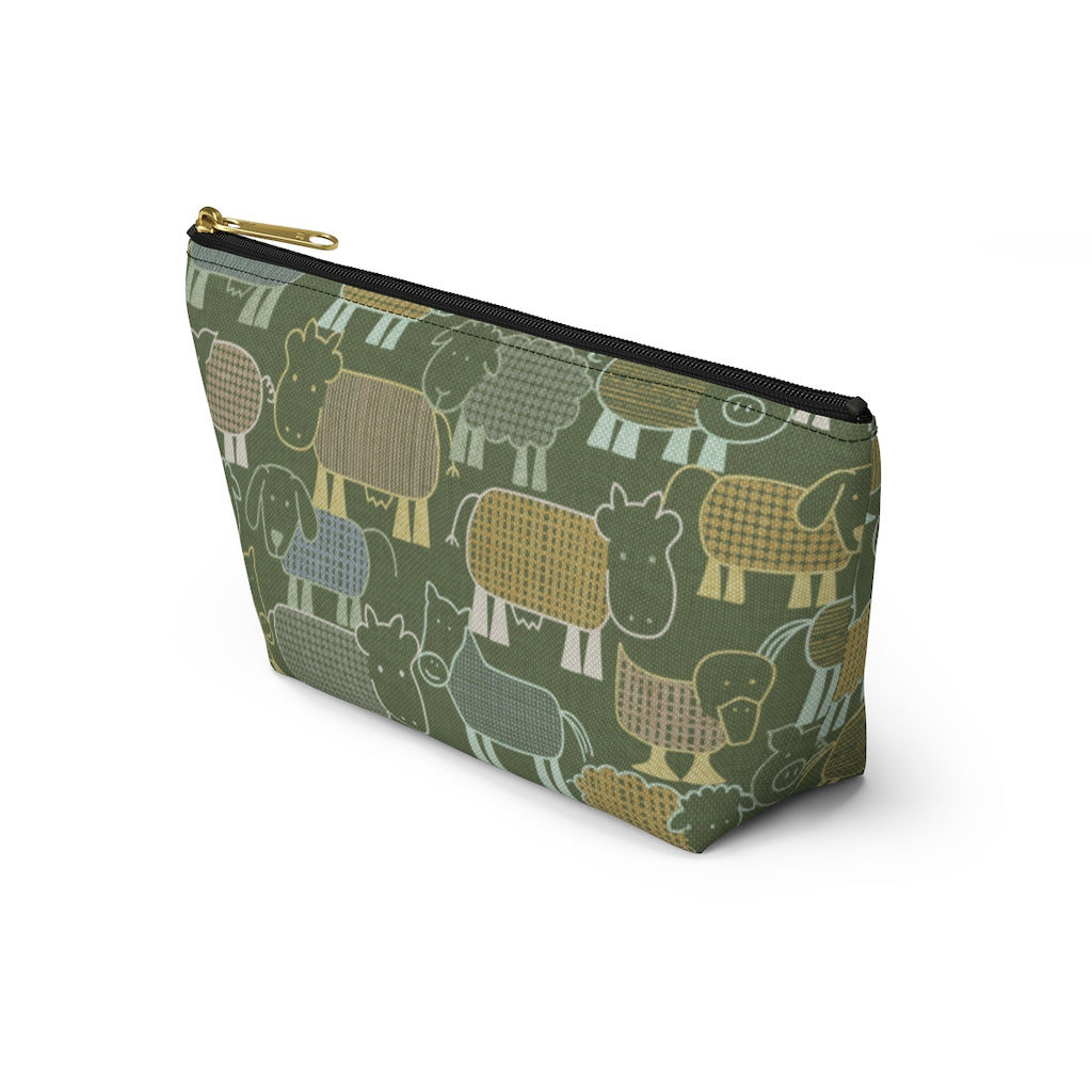 Animal Farm Accessory Pouch w T-bottom in Green