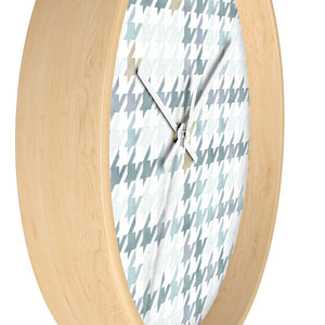 Plaid Houndstooth Wall Clock in Aqua