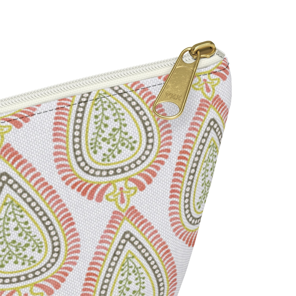 Teardrop Accessory Pouch w T-bottom in Coral