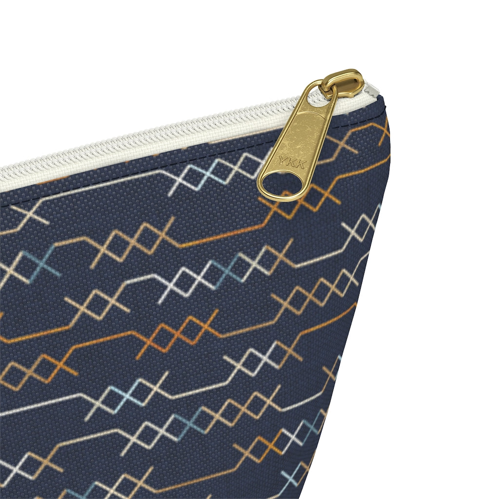 Santa Fe Stitch Accessory Pouch w T-bottom in Navy