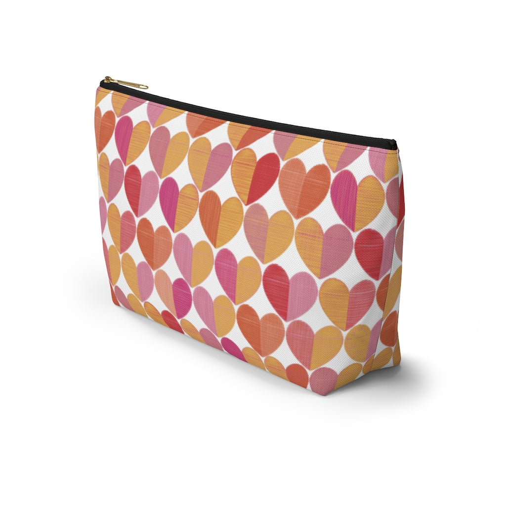 Love Accessory Pouch w T-bottom in Red