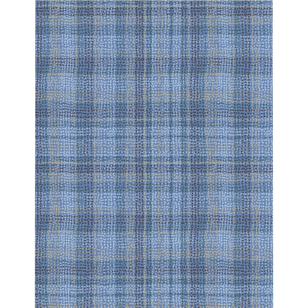 Dotted Plaid Microfiber Duvet Cover in Blue