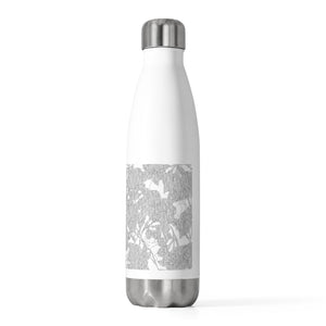 Modern Floral Overlay 20oz Insulated Bottle in Light Gray