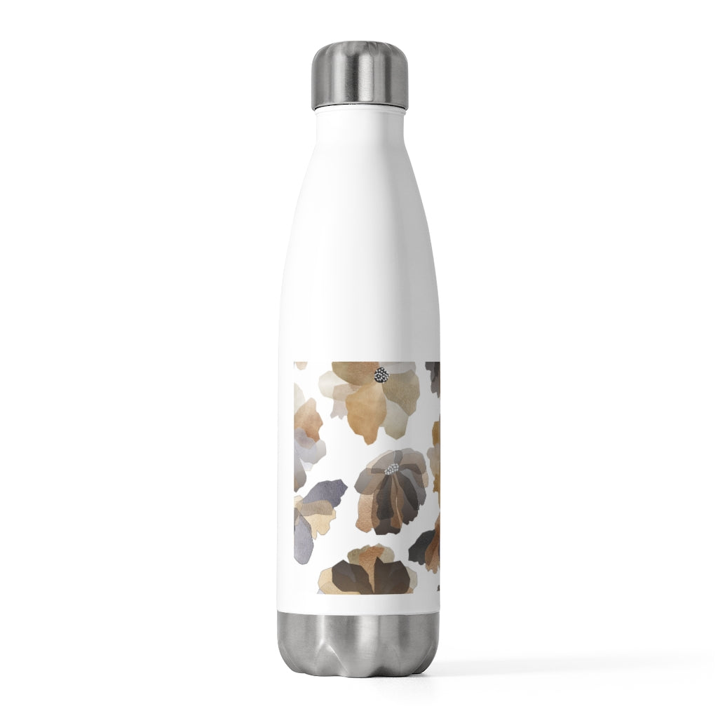 Watercolor Floral 20oz Insulated Bottle in Brown
