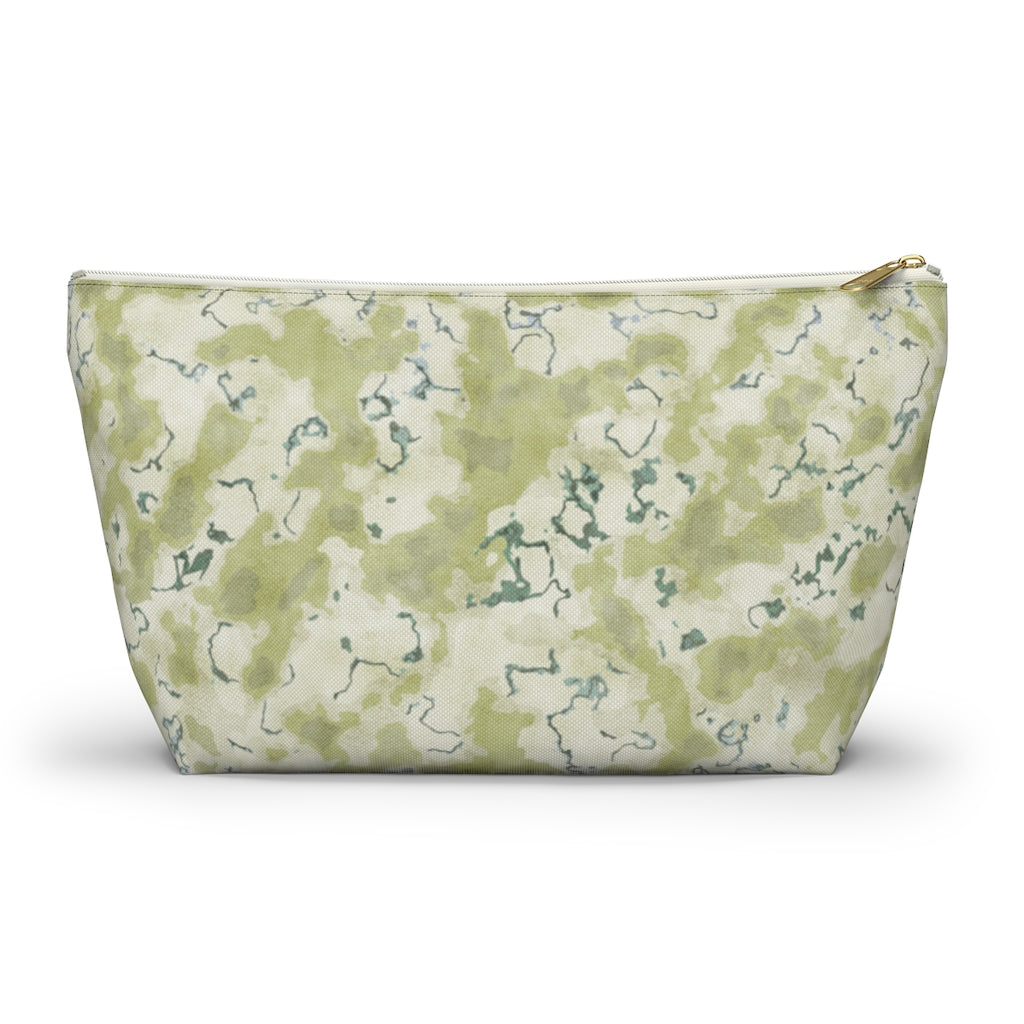 Carrara Marble Accessory Pouch w T-bottom in Green