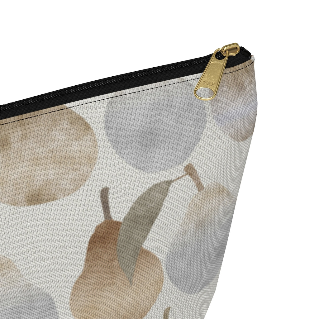 Watercolor Pears Accessory Pouch w T-bottom in Brown