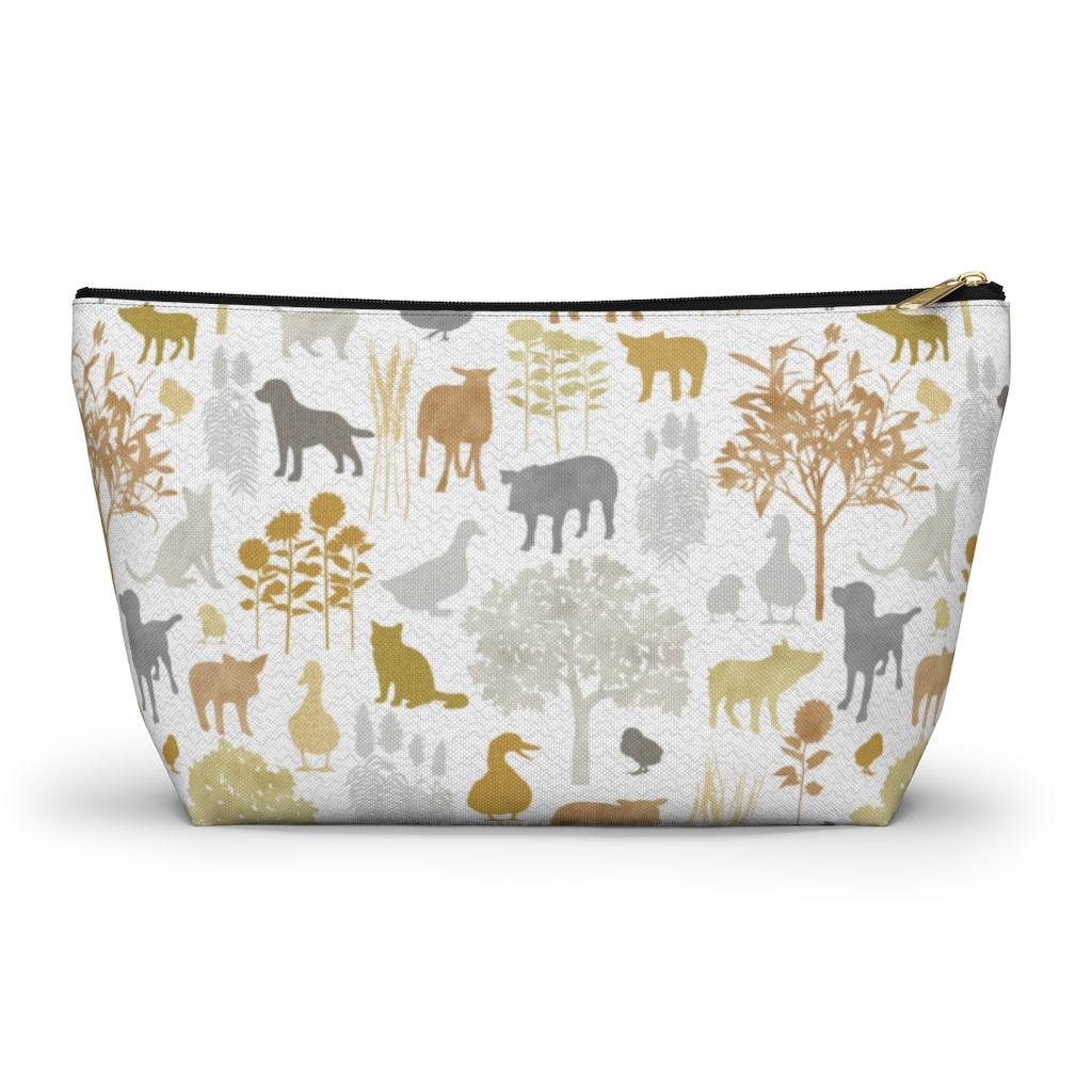On the Farm Accessory Pouch w T-bottom in Gold