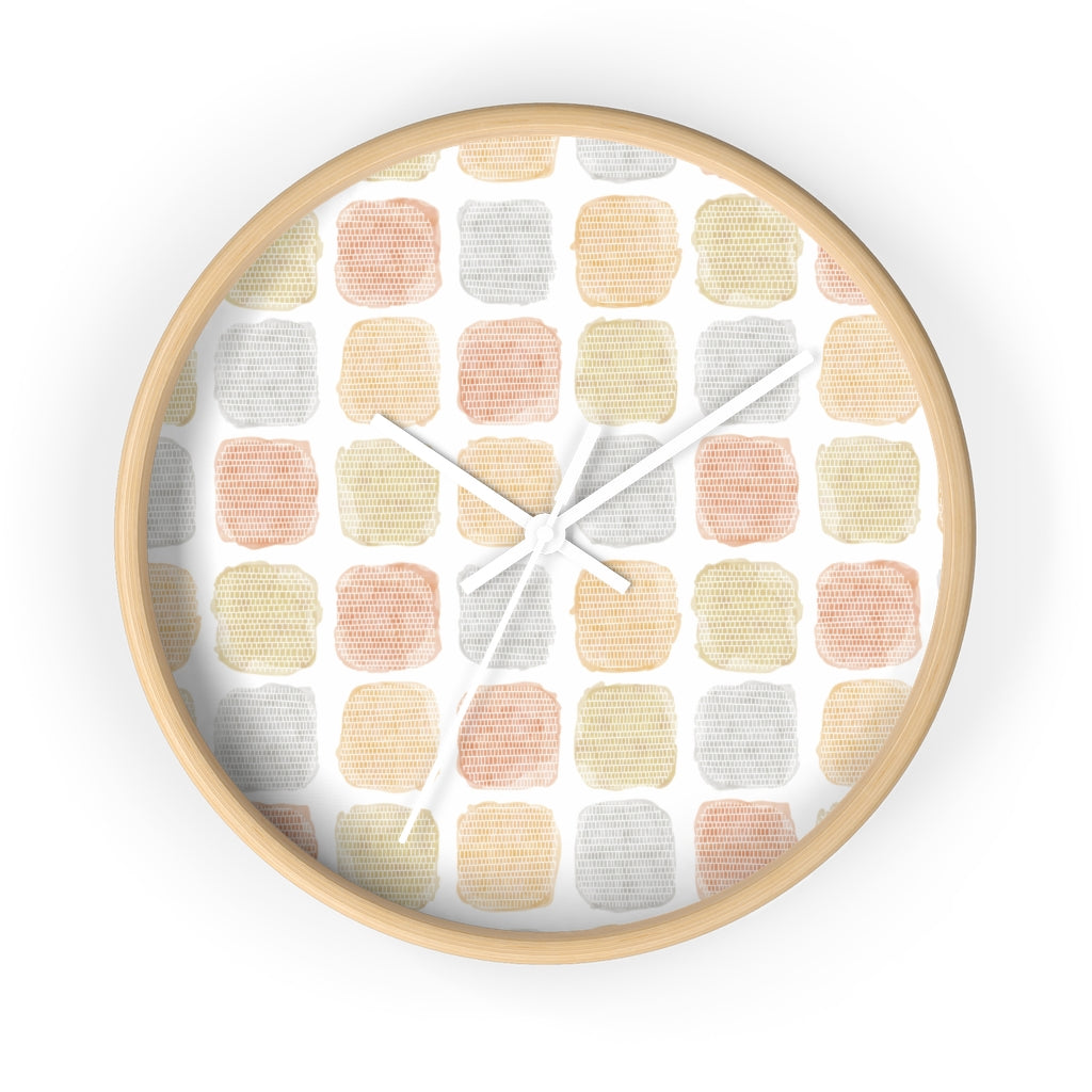 Painted Blocks Wall Clock in Orange