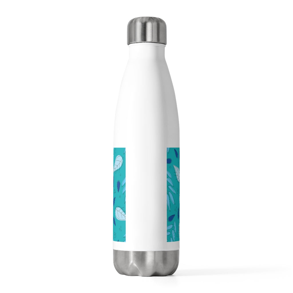 Tossed Leaves 20oz Insulated Bottle in Aqua