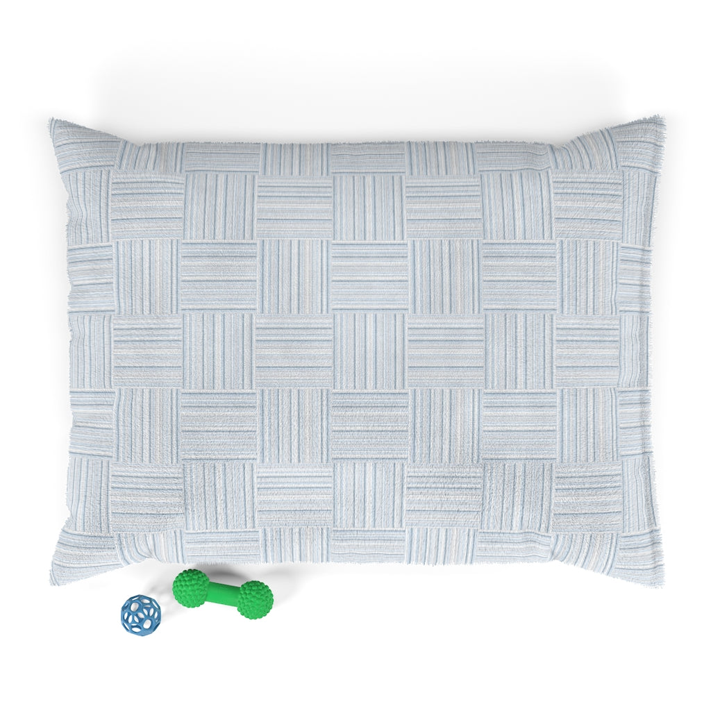 Texture Plaid Pet Bed in Light Blue