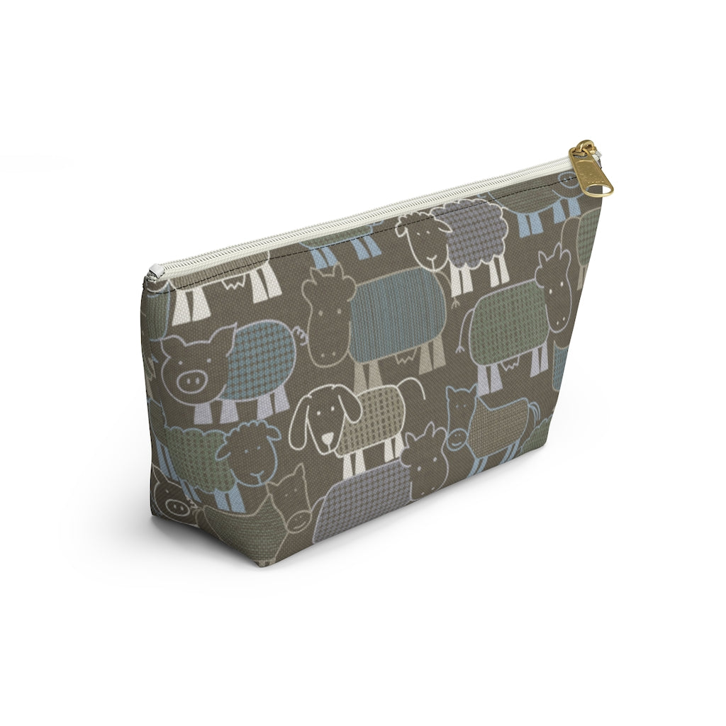 Animal Farm Accessory Pouch w T-bottom in Brown