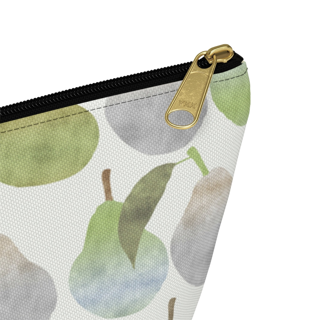 Watercolor Pears Accessory Pouch w T-bottom in Green