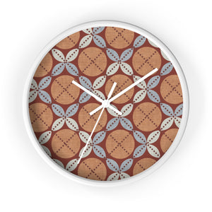 Leaf Ensconced Circle Wall Clock in Orange