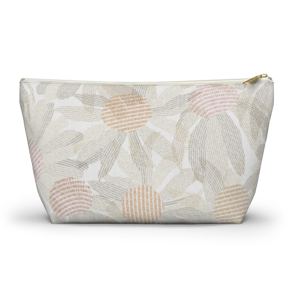 Daisy Chain Code Accessory Pouch w T-bottom in Brown